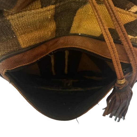 Handmade 🇬🇭 in Ghana Unisex Wool Mud Cloth Travel Backpack Duafe Gye Nyame - Picture 6 of 11